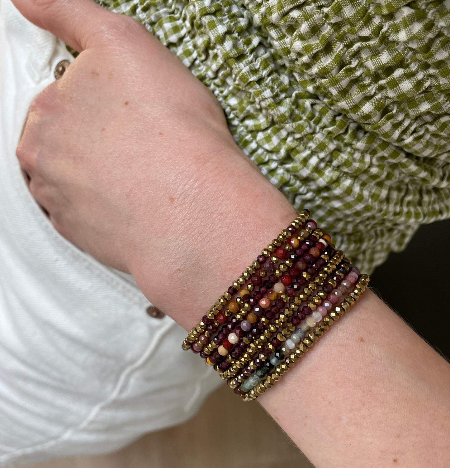 Bracelet 3 tours, Bégonia