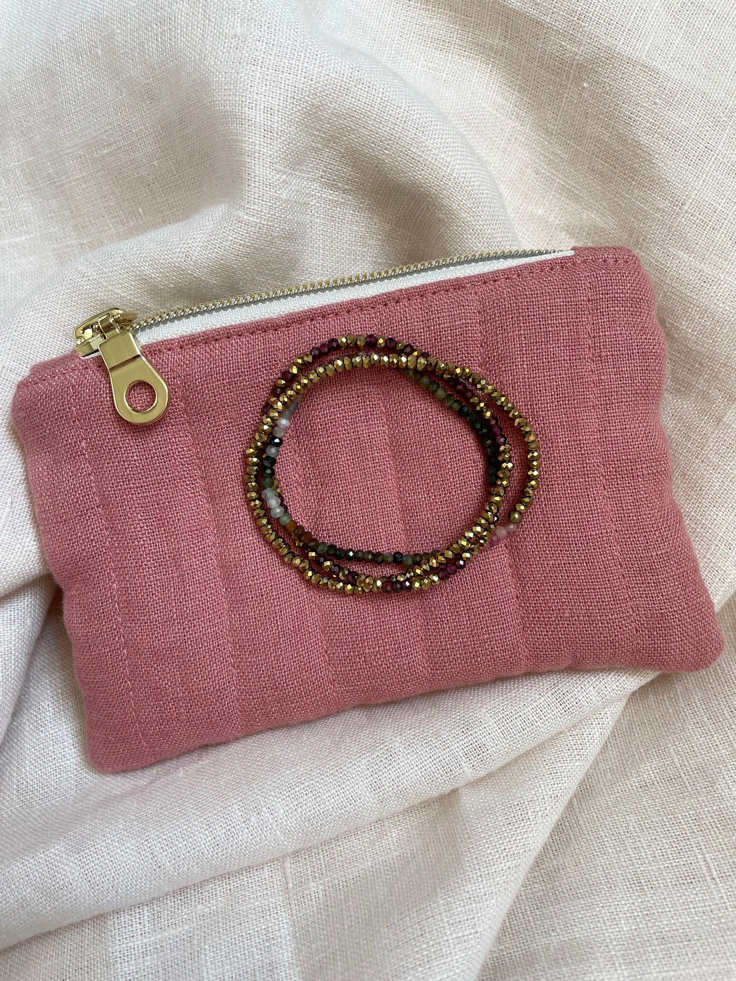 Bracelet 3 tours, Pivoine