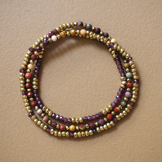 Bracelet 3 tours, Bégonia