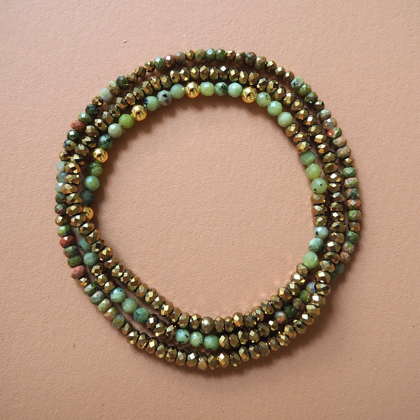 Bracelet 3 tours, Eucalyptus