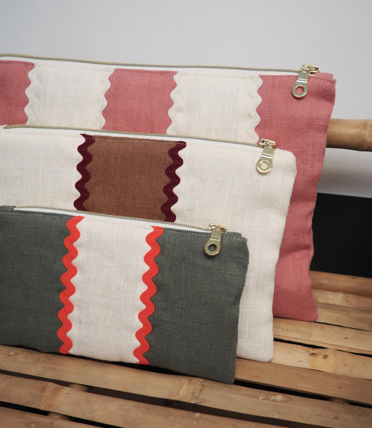 Pochette Lys serpentine, Bois de rose