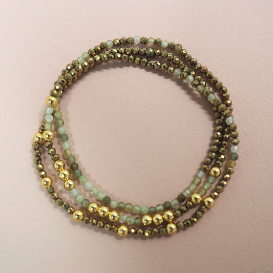 Bracelet 3 tours, Sauge