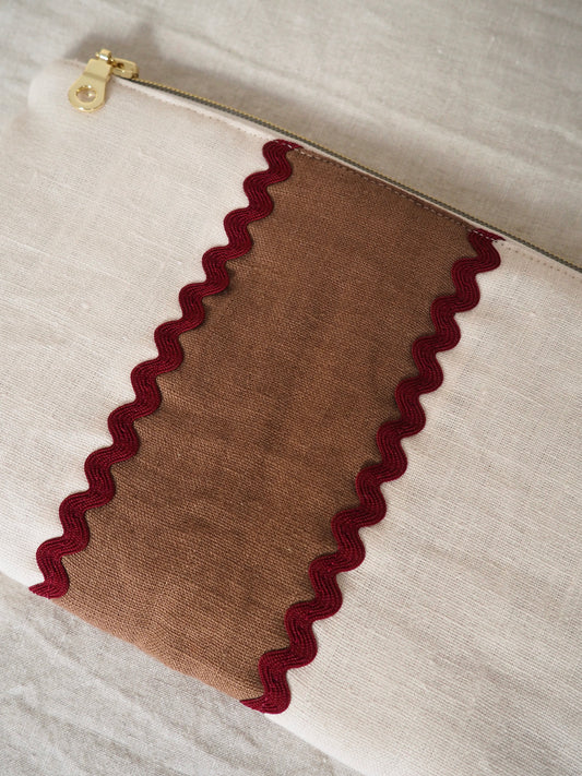 Pochette Camélia Serpentine, Noisette