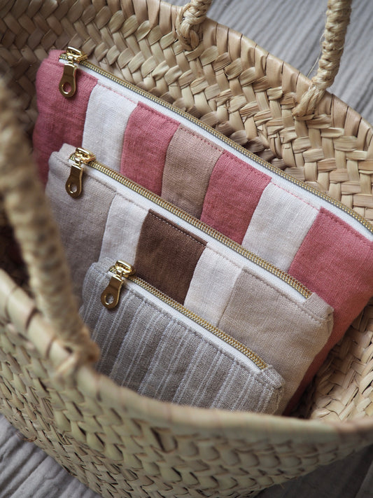 Porte-monnaie Hortensia, Rayé naturel