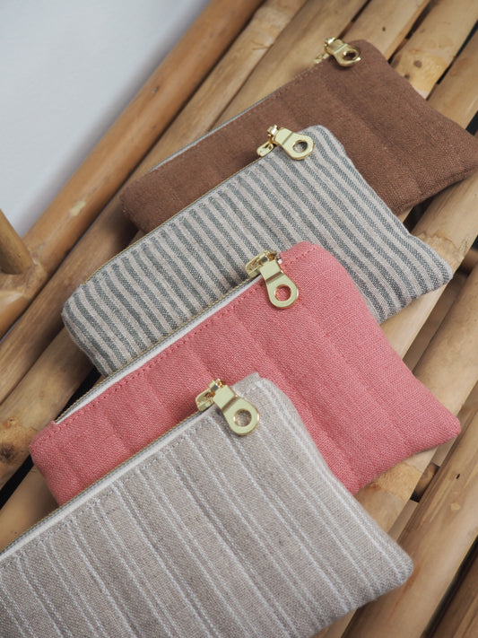 Porte-monnaie Hortensia, Rayé vert