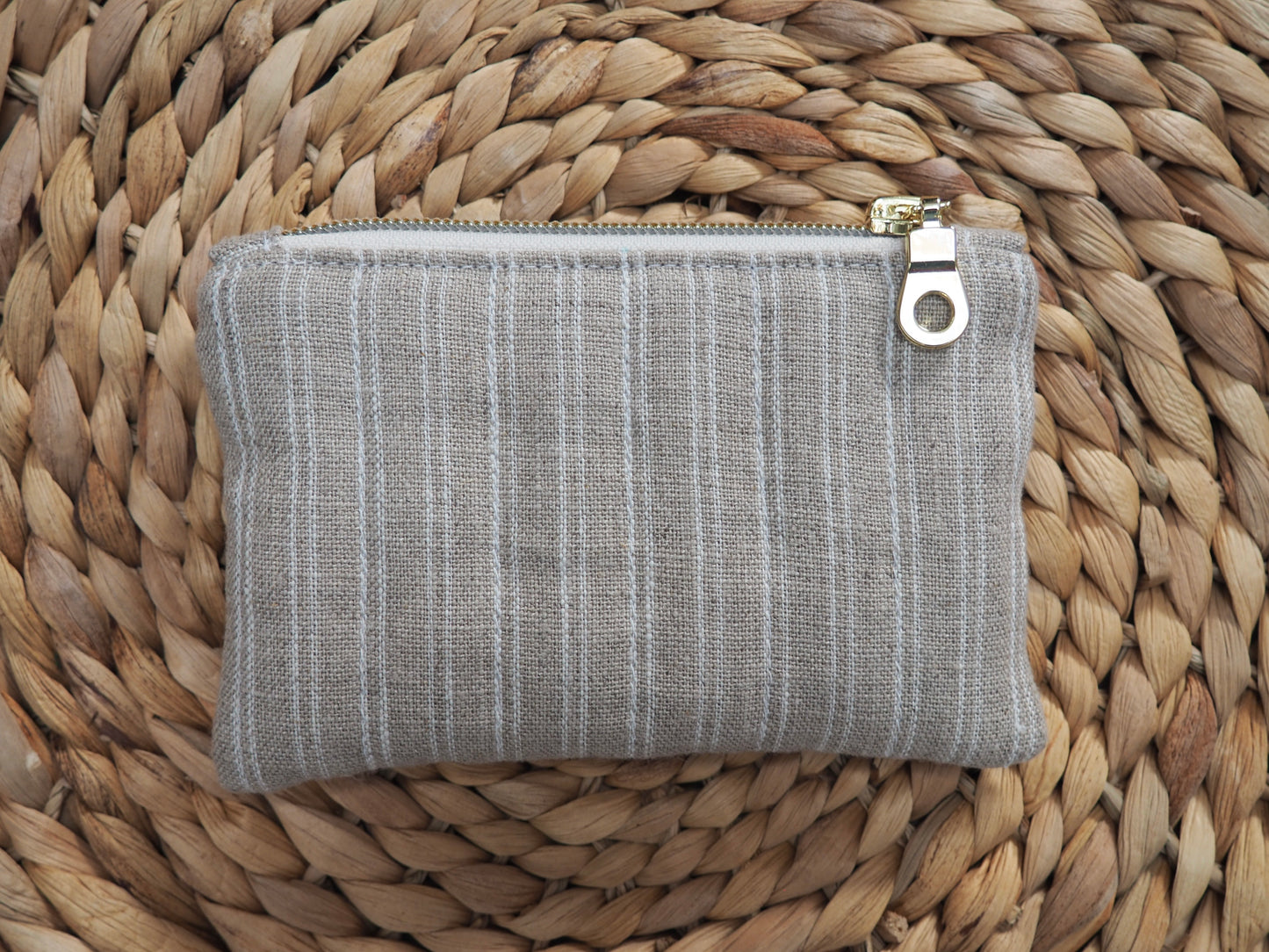 Porte-monnaie Hortensia, Rayé naturel