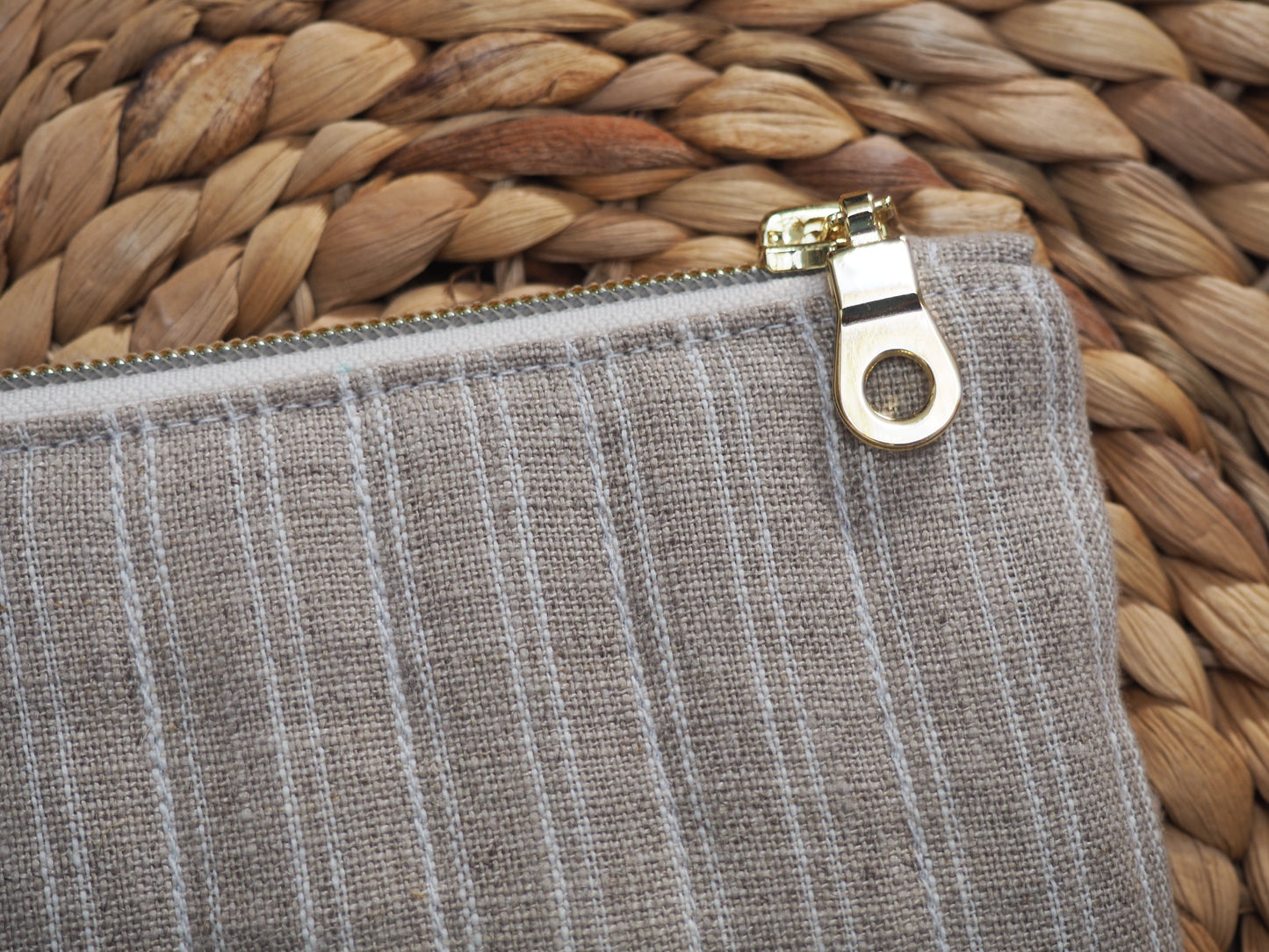 Porte-monnaie Hortensia, Rayé naturel