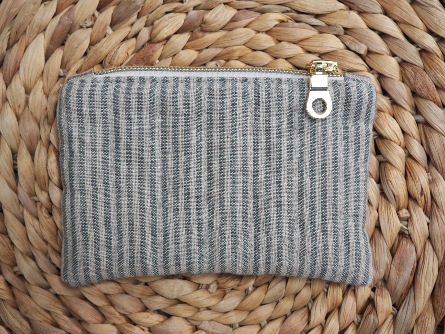 Porte-monnaie Hortensia, Rayé vert